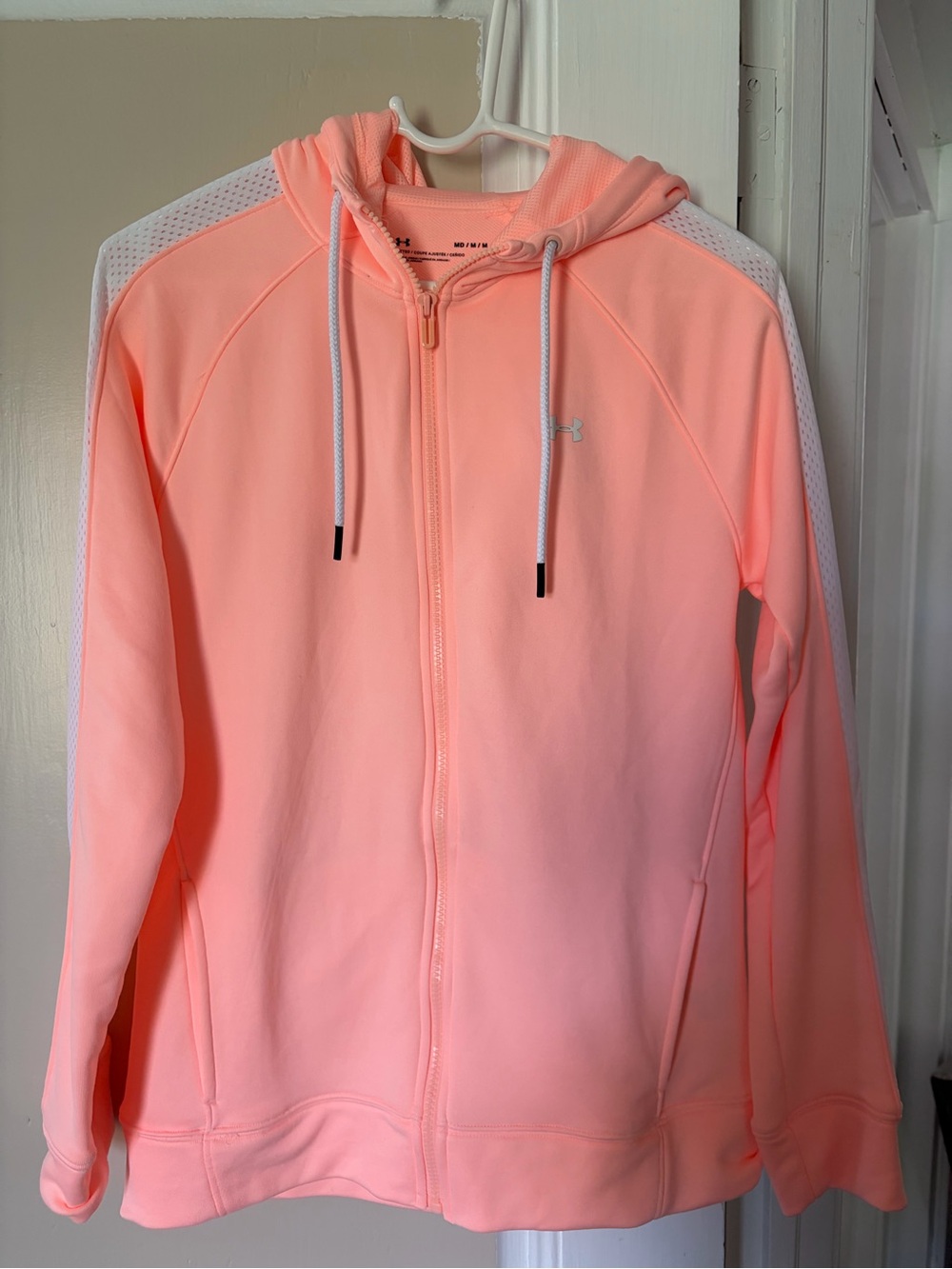 Under Armour Women's Coral-Peach Full-Zip Hoodie Jacket
